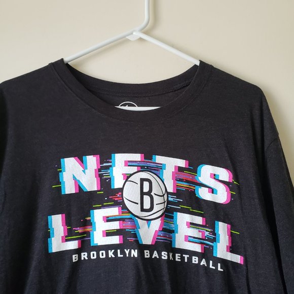 '47 Brooklyn Nets T-Shirt Tee Men's XL + XXL Nets Level NBA Basketball Black NWT - Picture 2 of 13